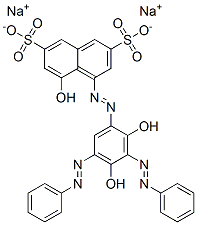 CAS 登录号：97404-05-2， 4-[[2,4-二羟基-3,5-双(苯基偶氮)苯基]偶氮]-5-羟基萘-2,7-二磺酸二钠