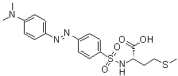 结构式 CAS# 97684-99-6, N-[(4-{(E)-[4-(二甲基氨基)苯基]偶氮}苯基)磺酰基]-L-蛋氨酸