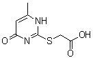 structure of CAS# 98276-91-6, [(6-Methyl-4-oxo-1,4-dihydro-2-pyrimidinyl)sulfanyl]acetic acid;acid;(4-Hydroxy-6-methyl-pyrimidin-2-ylsulfanyl)-acetic;(4-Hydroxy-6-methylpyrimidin-2-ylsulfanyl)-acetic acid
