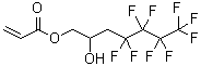 structure of CAS# 98573-25-2, 4,4,5,5,6,6,7,7,7-Nonafluoro-2-hydroxyheptyl acrylate;2-Hydroxy<wbr>-3-(perfl<wbr>uorobutyl<wbr>)prop-1-y<wbr>l acrylat<wbr>e, 2-Hydr<wbr>oxy- 4,4,<wbr>5,5,6,6,7<wbr>,7,7-nona<wbr>fluorohep<wbr>t-1-yl pr<wbr>op-2-enoa<wbr>te;2-Hydroxy-4,4,5,5,6,6,7,7,7-nonafluorohept-1-yl acrylate 95%;3-(Nonafluorobutyl)-2-hydroxypropyl acrylate