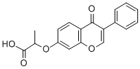 structure of CAS# 99007-90-6, 2-[(4-Oxo-3-Phenyl-4H-Chromen-7-Yl)Oxy]Propanoic Acid;2-(4-Oxo-3-Phenyl-Chromen-7-Yl)Oxypropanoic Acid;2-[(4-Oxo-3-Phenyl-7-Chromenyl)Oxy]Propanoic Acid;2-(4-Keto-3-Phenyl-Chromen-7-Yl)Oxypropionic Acid