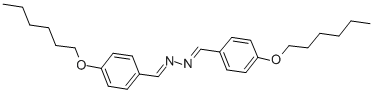 structure of CAS# 99163-25-4, 4-Hexyloxybenzalazine;1-(4-Hexoxyphenyl)-N-[(4-Hexoxyphenyl)Methyleneamino]Methanimine;(4-Hexoxybenzylidene)-[(4-Hexoxybenzylidene)Amino]Amine;(E)-(4-Hexoxybenzylidene)-[(4-Hexoxybenzylidene)Amino]Amine
