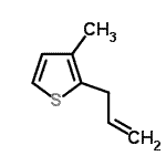 structure of CAS# 99727-96-5, 2-Allyl-3-methylthiophene;3-(3-Methyl-2-thienyl)-1-propene