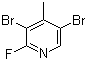 structure of CAS# 1000340-01-1, 3,5-Dibromo-2-fluoro-4-methylpyridine