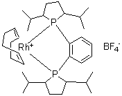 结构式 CAS# 1000393-36-1, 1,2-二((2S,5S)-2,5-二异丙基磷杂环戊烷基)苯(环辛二烯)铑(I)四氟硼酸盐