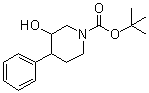 structure of CAS# 1000931-04-3, 3-Hydroxy-4-phenyl-1-piperidinecarboxylic acid 1,1-dimethylethyl ester