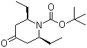 结构式 CAS# 1003843-30-8, N-叔丁氧羰基-2,6-二乙基-4-氧代哌啶