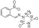 结构式 CAS# 1007476-86-9, 1-(2-硝基苄亚基氨基)-2,4-咪唑烷二酮-[2,4,5-碳-13]
