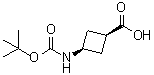 结构式 CAS# 1008773-79-2, 顺式-3-[[叔丁氧羰基]氨基]环丁烷羧酸