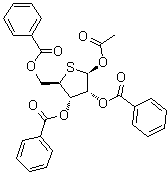 结构式 CAS# 1015447-26-3, 4-硫代-beta-D-呋喃核糖 1-乙酸酯 2,3,5-三苯甲酸酯
