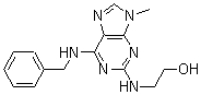 structure of CAS# 101622-51-9, 2-(2'-Hydroxyethylamino)-9-methyl-6-(benzylamino)purine;6-(Benzylamino)-2-(2-hydroxyethylamino)-9-methylpurine; NSC 666096; Olomoucine
