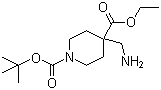 结构式 CAS# 1016258-69-7, 1-(叔丁氧羰基)-4-氨基甲基哌啶-4-羧酸乙酯
