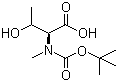 结构式 CAS# 101759-72-2, N-叔丁氧羰基-N-甲基-L-苏氨酸