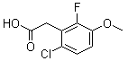 structure of CAS# 1017777-83-1, 6-Chloro-2-fluoro-3-methoxybenzeneacetic acid;2-(6-Chloro-2-fluoro-3-methoxyphenyl)acetic acid; 6-Chloro-2-fluoro-3-methoxyphenylacetic acid