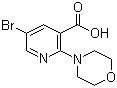 structure of CAS# 1017783-03-7, 5-Bromo-2-(4-morpholinyl)-3-pyridinecarboxylic acid