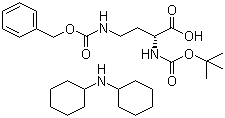 structure of CAS# 101854-42-6, N-Boc-N'-Cbz-D-2,4-diaminobutyric acid dicyclohexylamine salt;Boc-D-Dab(Z)-OH.DCHA