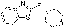 结构式 CAS# 102-77-2, N-氧二乙撑基-2-苯并噻唑次磺酰胺; 2-苯并噻唑基-N-吗啉基硫醚; 橡胶促进剂 NOBS