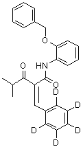 4-Methyl-3-oxo-N-[2-(phenylmethoxy)phenyl]-2-(phenyl-2,3,4,5,6-d<sub>5</sub>-methylene)pentanamide molecular structure (CAS 1020719-18-9)