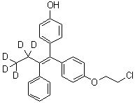 4-[1-[4-(2-Chloroethoxy)phenyl]-2-phenyl-1-buten-1-yl-3,3,4,4,4-d<sub>5</sub>]phenol molecular structure (CAS 1020719-27-0)
