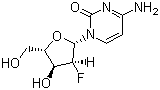 structure of CAS# 10212-20-1, 2'-Deoxy-2'-fluorocytidine ;4-Amino-1-[(2R,3R,4R,5R)-3-fluoro-4-hydroxy-5-(hydroxymethyl)oxolan-2-yl]pyrimidin-2-one; 2'-FdC