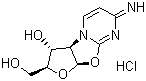 structure of CAS# 10212-25-6, (-)-Cyclocytidine hydrochloride;Ancitabine hydrochloride; 2,2'-Anhydro-1-beta-D-arabinofuranosylcytosine hydrochloride