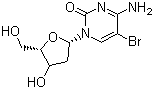structure of CAS# 1022-79-3, 5-Bromo-2'-deoxycytidine;4-Amino-5-bromo-1-[(2R,5R)-4-hydroxy-5-(hydroxymethyl)oxolan-2-yl]pyrimidin-2-one; 5-BrdC
