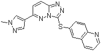 结构式 CAS# 1022150-57-7, SGX 523; 6-[[6-(1-甲基-1H-吡唑-4-基)-1,2,4-三唑并[4,3-b]哒嗪-3-基]硫基]喹啉
