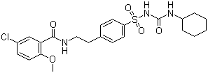 结构式 CAS# 10238-21-8, 格列本脲; N-[2-[4-[[[(环己氨基)羰基]氨基]磺酰基]苯基]乙基]-2-甲氧基-5-氯苯甲酰胺