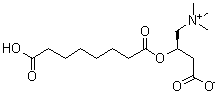 structure of CAS# 102636-81-7, (2R)-3-Carboxy-2-[(7-carboxy-1-oxoheptyl)oxy]-N,N,N-trimethyl-1-propanaminium inner salt