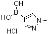 结构式 CAS# 1026796-02-0, B-(1-甲基-1H-吡唑-4-基)硼酸盐酸盐
