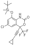 6-氯-4-(2-环丙基乙炔基)-8-[[(叔丁基)二甲基硅烷基]氧基]-1,4-二氢-4-(三氟甲基)-2H-3,1-苯并恶嗪-2-酮分子结构 (CAS 1027042-31-4)