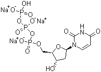 结构式 CAS# 102814-08-4, 2'-脱氧尿苷-5'-三磷酸三钠盐; 2'-脱氧尿嘧啶核苷-5'-三磷酸三钠盐