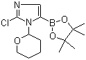 结构式 CAS# 1029684-36-3, 2-氯-1-(四氢-2H-吡喃-2-基)-1H-咪唑-5-硼酸频哪醇酯