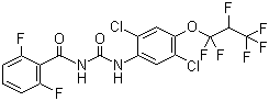 structure of CAS# 103055-07-8, Lufenuron;(RS)-1-[2,5-Dichloro-4-(1,1,2,3,3,3-hexafluoropropoxyl)phenyl]3-(2,6-difluorobenzoyl)urea; CGA-184,699