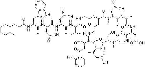 结构式 CAS# 103060-53-3, 达托霉素; 达妥霉素