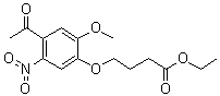 4-(4-乙酰基-2-甲氧基-5-硝基苯氧基)丁酸乙酯分子结构 (CAS 1031702-80-3)