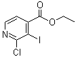 结构式 CAS# 1034132-14-3, 2-氯-3-碘-4-吡啶羧酸乙酯