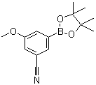 结构式 CAS# 1035266-33-1, 3-氰基-5-甲氧基苯硼酸频哪醇酯
