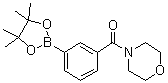 结构式 CAS# 1036991-25-9, (吗啉基)[3-(4,4,5,5-四甲基-1,3,2-二氧杂环戊硼烷-2-基)苯基]甲酮
