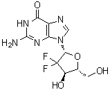 结构式 CAS# 103882-87-7, 2'-脱氧-2',2'-二氟鸟苷