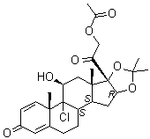 (11beta,16alpha)-21-(Acetyloxy)-9-chloro-11-hydroxy-16,17-[(1-methylethylidene)bis(oxy)]pregna-1,4-diene-3,20-dione molecular structure (CAS 10392-75-3)