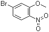 structure of CAS# 103966-66-1, 4-Bromo-2-methoxy-1-nitrobenzene;3-Methoxy-4-nitrobromobenzene; 5-Bromo-1-methoxy-2-nitrobenzene; 5-Bromo-2-nitroanisole; 5-Bromo-2-nitrophenyl methyl ether