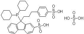 结构式 CAS# 1039775-34-2, 9-(二环己基膦基)-9-[3-(4-磺基苯基)丙基]-9H-芴-2-磺酸硫酸盐