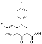 结构式 CAS# 103994-99-6, 6,7-二氟-1-(4-氟苯基)-1,4-二氢-4-氧代-3-喹啉羧酸
