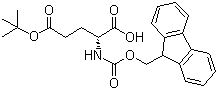 结构式 CAS# 104091-08-9, N-芴甲氧羰基-D-谷氨酸 gamma-叔丁酯