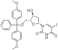 结构式 CAS# 104375-88-4, 5'-(4,4'-二甲氧基三苯甲基)-5-碘-2'-脱氧尿苷