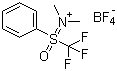 structure of CAS# 1046786-08-6, [(Oxido)phenyl(trifluoromethyl)sulfanylidene]dimethylammonium tetrafluoroborate
