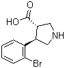 结构式 CAS# 1047651-83-1, (3S,4R)-4-(2-溴苯基)吡咯烷-3-羧酸