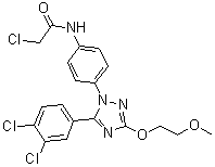 结构式 CAS# 1047953-91-2, 2-氯-N-[4-[5-(3,4-二氯苯基)-3-(2-甲氧基乙氧基)-1H-1,2,4-三唑-1-基]苯基]乙酰胺