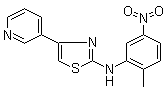 结构式 CAS# 1048007-94-8, N-(2-甲基-5-硝基苯基)-4-(3-吡啶基)-2-氨基噻唑
